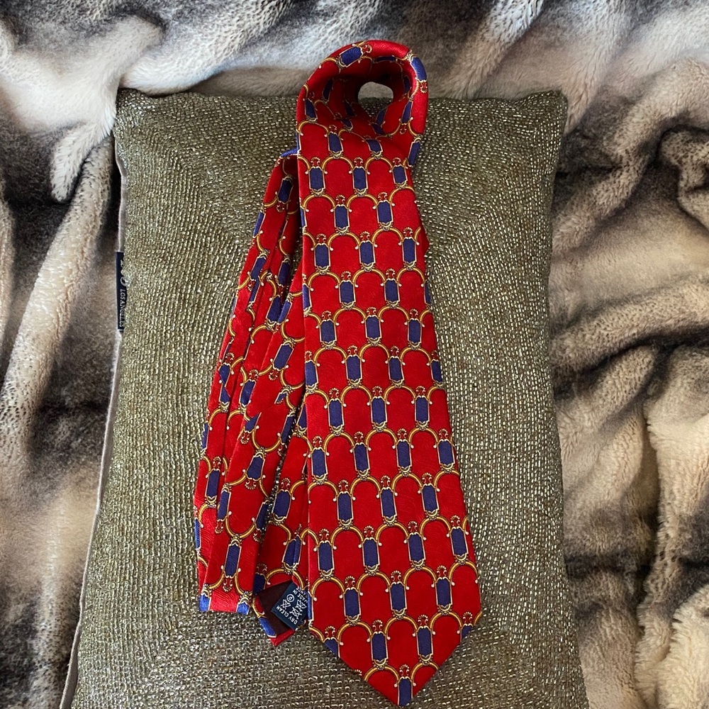 Burberry 💯 All Silk Luxurious Made in France Logo Timeless Tie - Picture 9 of 16
